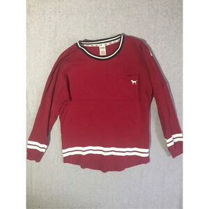 Womens PINK Jersey Size Medium Red White Large Logo Cotton Blend Cute